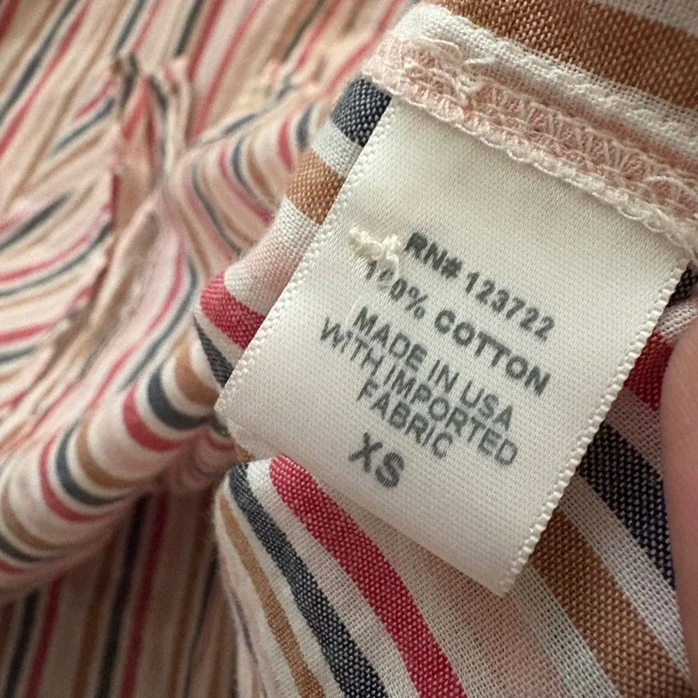 XIRENA Beau Striped Button Down‎ Blouse Shirt Cotton Top Size XS